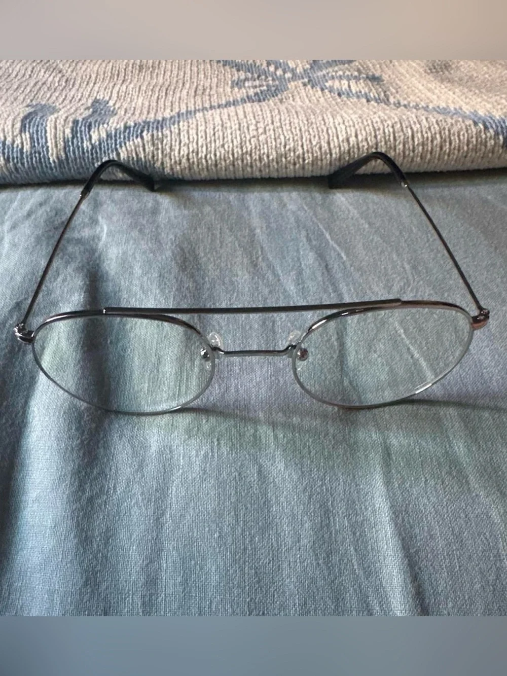Amazon Silver Round Aviator Glasses with Black Temples
